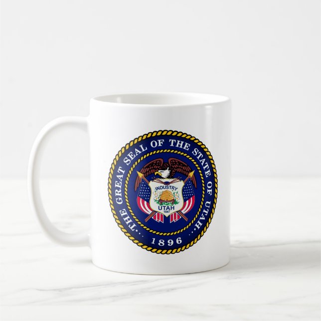 Caneca De Café Selo Estatal de Utah (Esquerda)