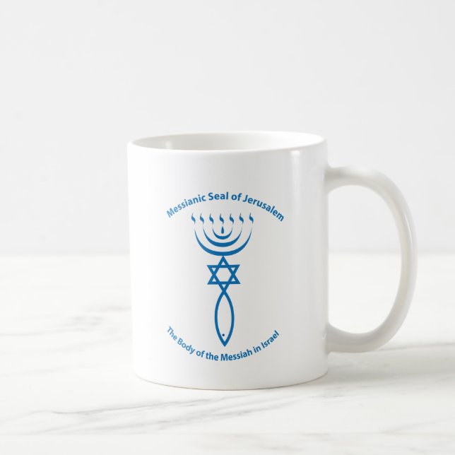 Caneca De Café Selo judaico messiânico de Jerusalem (Direita)