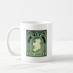 Caneca De Café Selo postal vintage da Irlanda, 1922