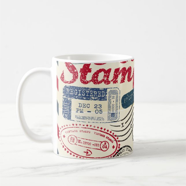 Caneca De Café Selos de posto retrorreflectores, coleção de vinta (Esquerda)