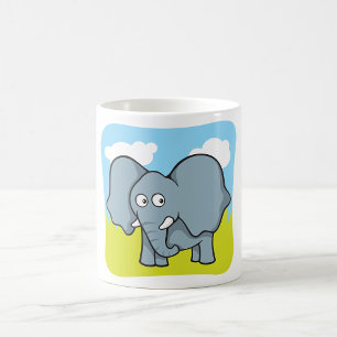 Caneca De Café Selva de Elefante de Cartoon Bonita