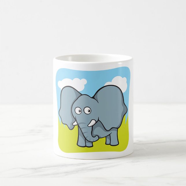Caneca De Café Selva de Elefante de Cartoon Bonita (Criador carregado)