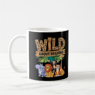Caneca De Café Selvagem Sobre Leitura Estampa de Leopardo Animal