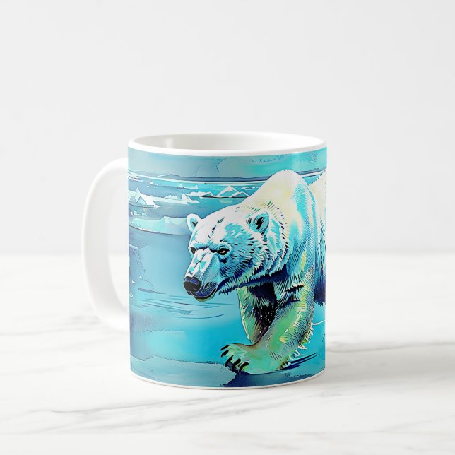 Caneca De Café "Selvagens Congeladas: A Viagem do Urso" (Frente Esquerda)