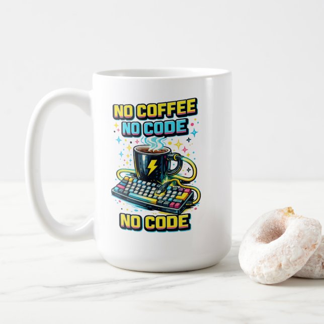 Caneca De Café Sem Café Sem Código (Com Donut)