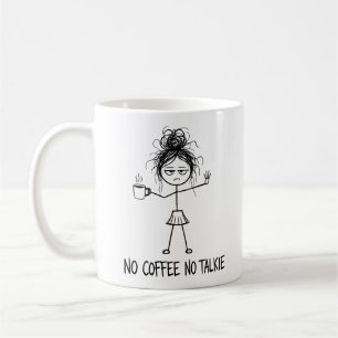 Caneca De Café Sem Café Sem Conversa Garota Figura de Palito Engr
