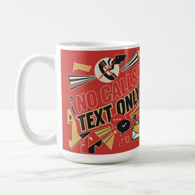 Caneca De Café Sem Chamadas, Apenas Texto (Esquerda)