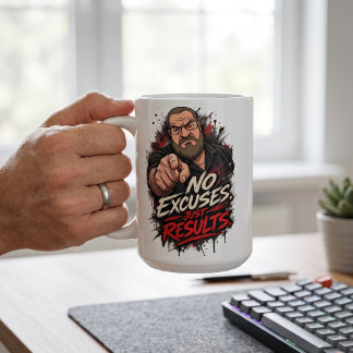 Caneca De Café Sem Desculpas. Apenas Resultados.