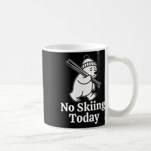 Caneca De Café Sem Esqui Hoje Piada Engraçada De Urso Grizzly Par