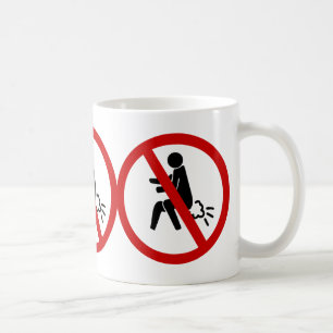 Caneca De Café SEM Fartura ⚠ Sinal De Banheiro Tailandês Engraçad