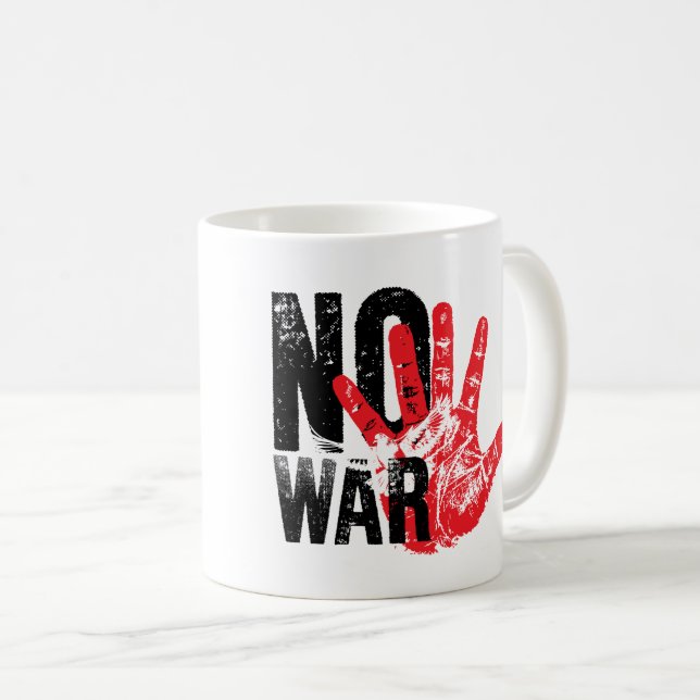 Caneca De Café SEM GUERRA! design radical para tempos radicais! (Frente Esquerda)