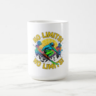 Caneca De Café Sem Limites de Esqui Colorido