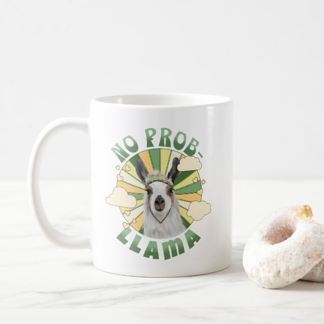 Caneca De Café Sem Prob-Llama Boho Llama (Com Donut)