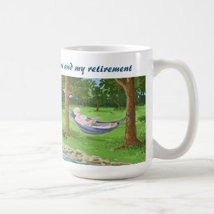 Caneca De Café Sem problemas, só eu, aposentadoria, hammock, engr