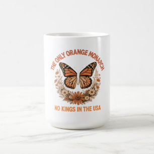 Caneca De Café “Sem Reis nos EUA” Arte de Borboleta Política
