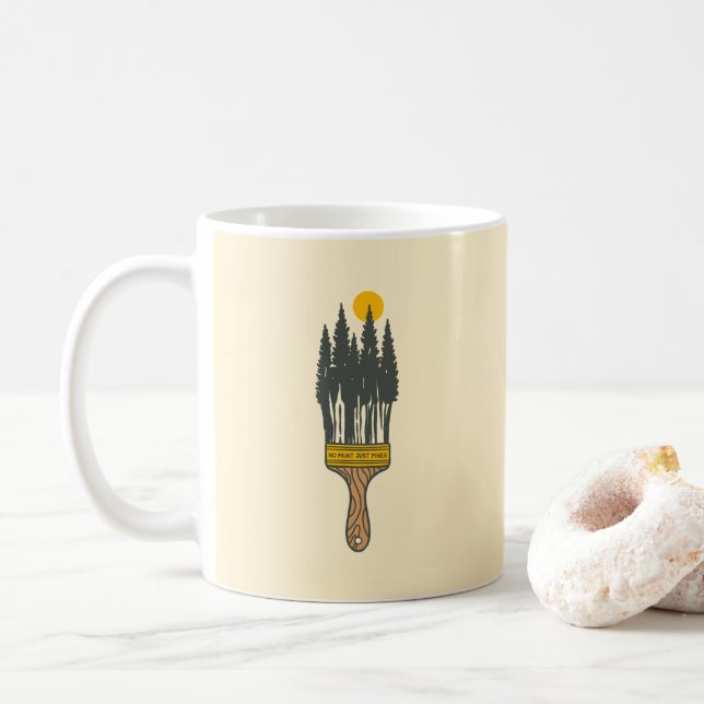 Caneca De Café Sem Tinta Somente Pinheiros (Com Donut)