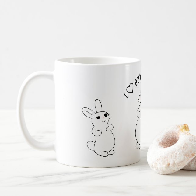 Caneca De Café Semana de Conscientização sobre Coelhos (Com Donut)