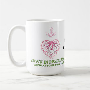 Caneca De Café Semeado em Resiliência Natureza Coração Broto Aten