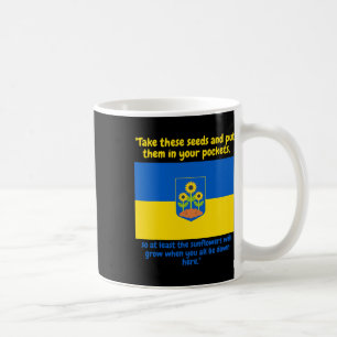 Caneca De Café Semeie Estas Sementes de Girassol de Apoio à Ucrân