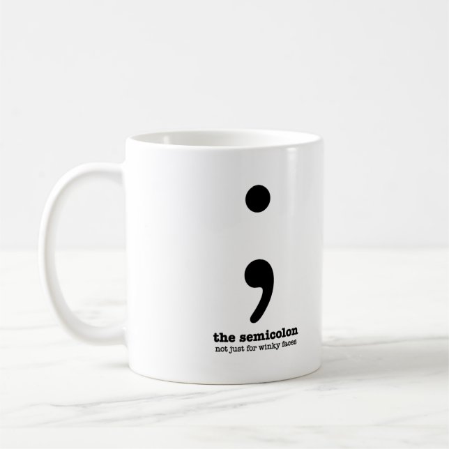 Caneca De Café Semicolon Grammar Mug (Esquerda)