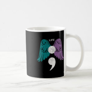 Caneca De Café Semicolon Wings Suicídio Sensibilização para a cur