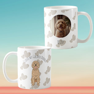 Caneca De Café Sempre Com Você   Foto Personalizada Golden Doodle