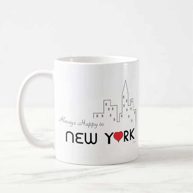 Caneca De Café Sempre Feliz em Nova Iorque (Esquerda)