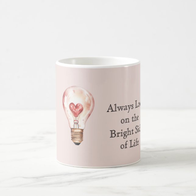 Caneca De Café Sempre olhe o lado bom da vida Lâmpada (Centro)