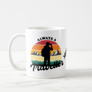 Caneca De Café Sempre Viajante Promoção do turismo