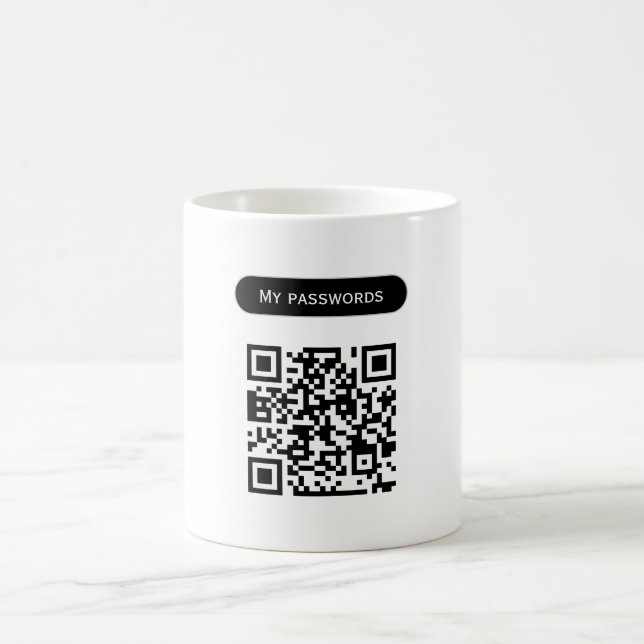 Caneca De Café Senhas de código qr personalizadas digitalização s (Centro)