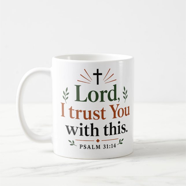 Caneca De Café Senhor Eu Confio Isso a Ti Citação Cristã Moderna (Esquerda)