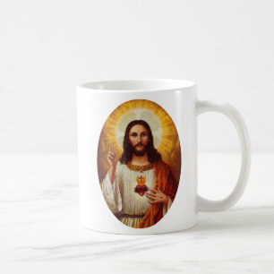 Caneca De Café Senhor Jesus Cristo e o coração sagrado