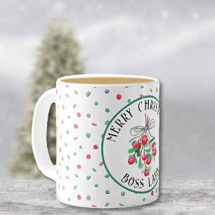 Caneca De Café Senhora Chefe, Mistura de Natal Padrão 11oz