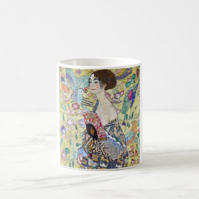 Caneca De Café Senhora com ventilador, Gustav Klimt (Centro)