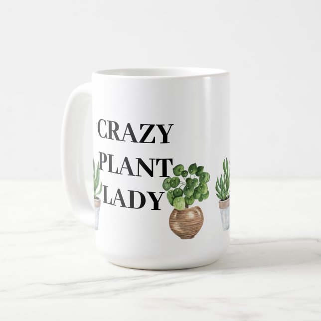 Caneca De Café Senhora das Plantas Louca (Frente Esquerda)