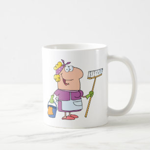 Caneca De Café Senhora de limpeza dos desenhos animados