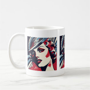 Caneca De Café Senhora Deco de Arte Bonita