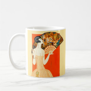 Caneca De Café senhora do art deco com fã