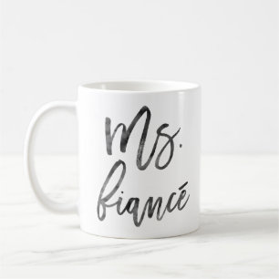 Caneca De Café Senhora Fiancé Manchado de tinta Na moda Rotulaç