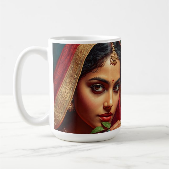Caneca De Café Senhora indiana sensual colhedora de chá (Esquerda)