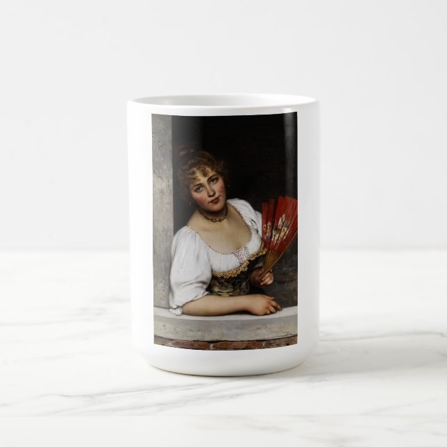 Caneca De Café Senhora italiana com ventilador vermelho (Centro)