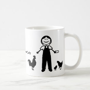 Caneca De Café Senhora louca da galinha