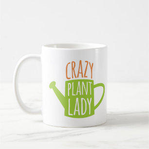 Caneca De Café Senhora louca dizendo de jardinagem engraçada da