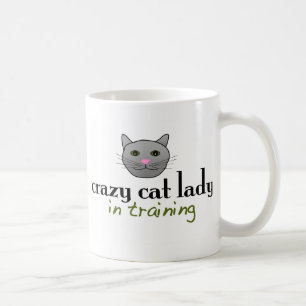 Caneca De Café Senhora louca do gato no treinamento