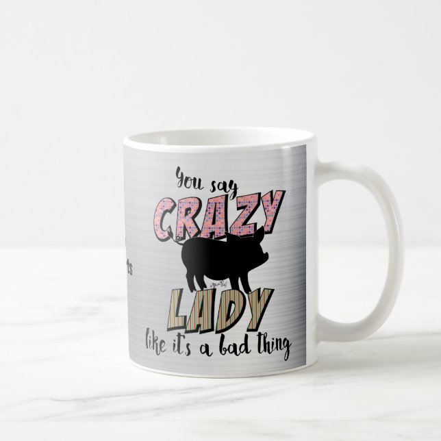 Caneca De Café Senhora louca do porco (Direita)