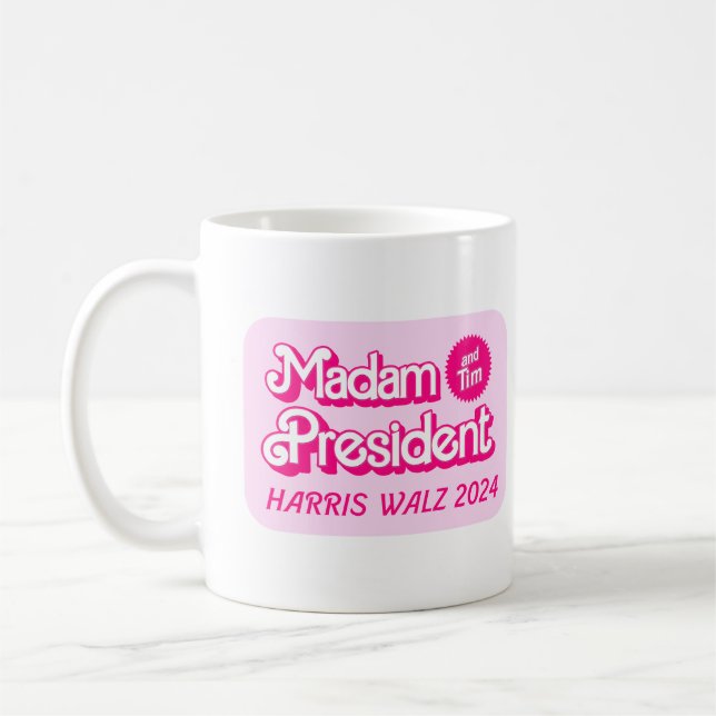 Caneca De Café Senhora Presidente Rosa e Tim (Esquerda)