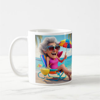 CANECA DE CAFÉ "SENHORA REFORMADA NA PRAIA"