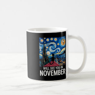 Caneca De Café Senhoras De Gato Para Kamala Starry Night Te Encon