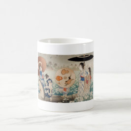 Caneca De Café Senhoras japonesas do ukiyo-e do vintage com arte