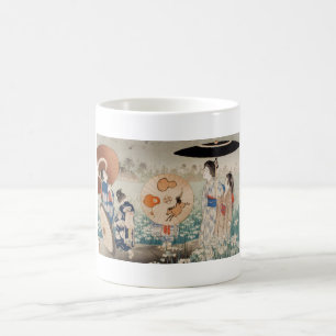 Caneca De Café Senhoras japonesas do ukiyo-e do vintage com arte
